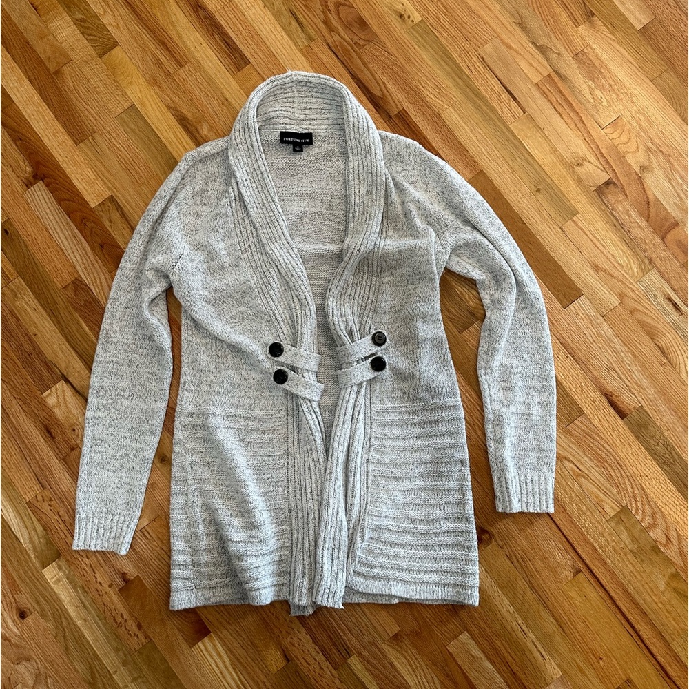 Fortune & Ivy - Long Open Cardigan